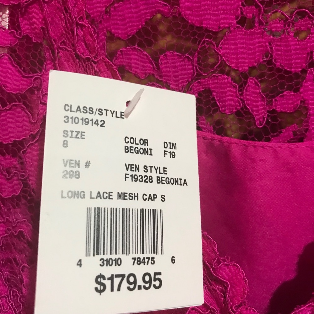 Pink Long Lace Dress - Picture 3 of 4